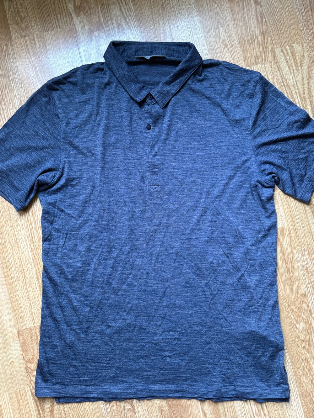 Icebreaker hiking polo shirt wool blend men size M *small hole on shoulder